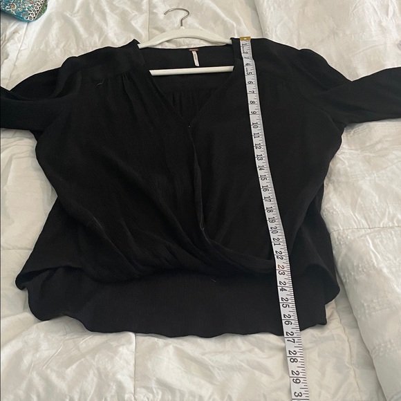 Free People Black Wrap Blouse - Picture 5 of 7